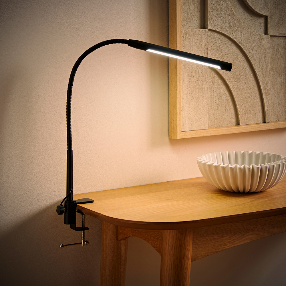 ValueLights Daylight Black Clamp LED Desk Lamp Image 6