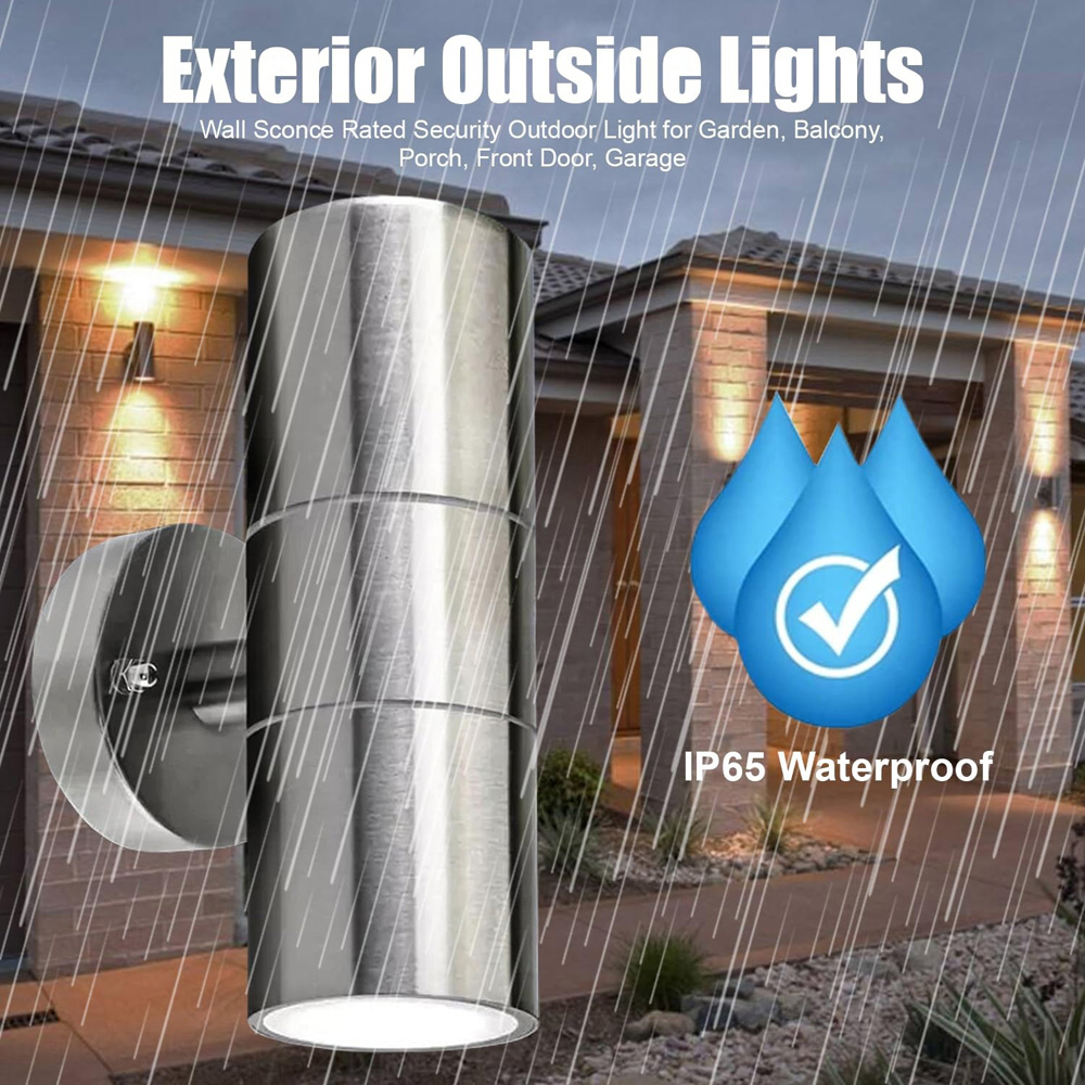 ATEK GU10 Stainless Steel Exterior Sconce Up Down Outdoor Wall Light Image 7