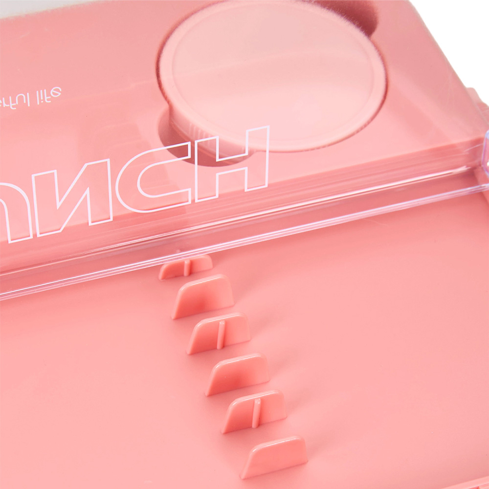 Living and Home 1.4L Pink Lunch Box with Cutlery Set Image 5