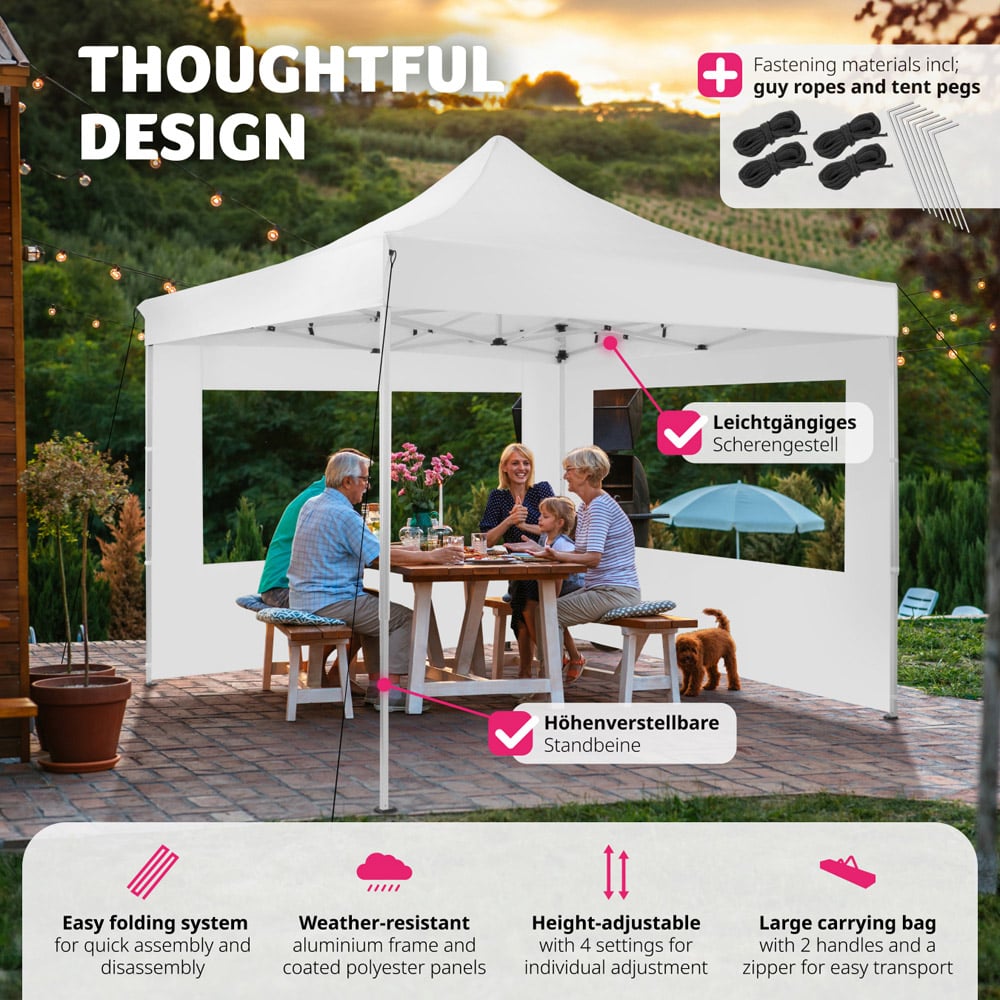 tectake Olivia 3 x 3m White Aluminium Frame Gazebo Image 3
