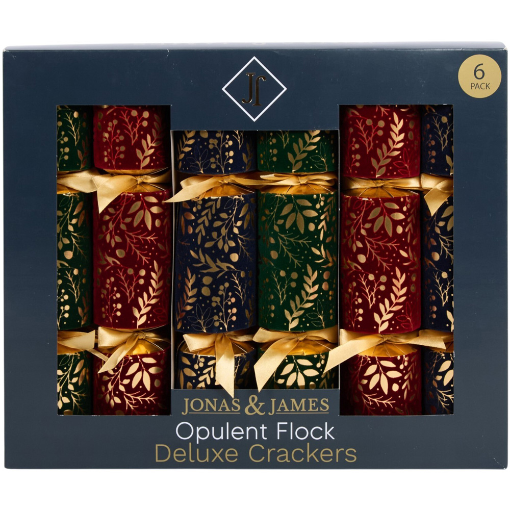 Pack of 6 Opulent Flock Deluxe Crackers Image 1