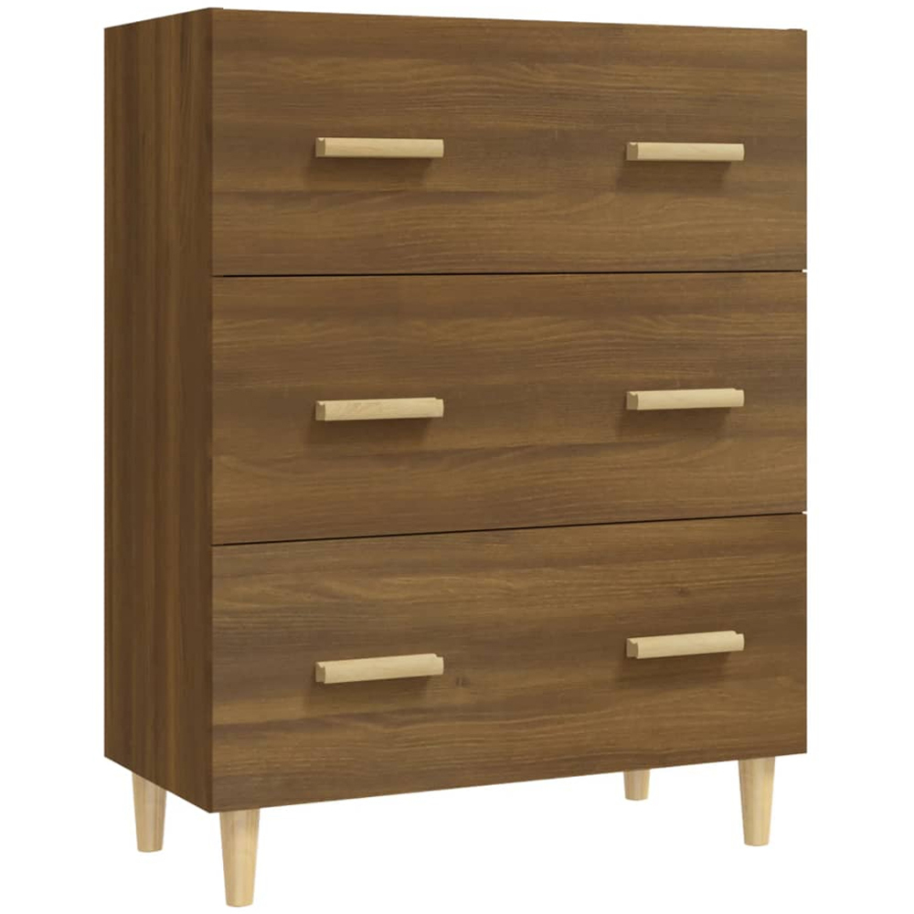 vidaXL 3 Drawer Brown Oak Sideboard Image 2