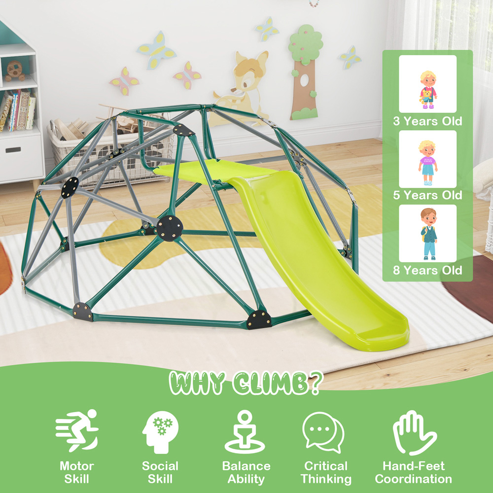 Costway Grey Geometric Dome Climber with Cushion Image 3