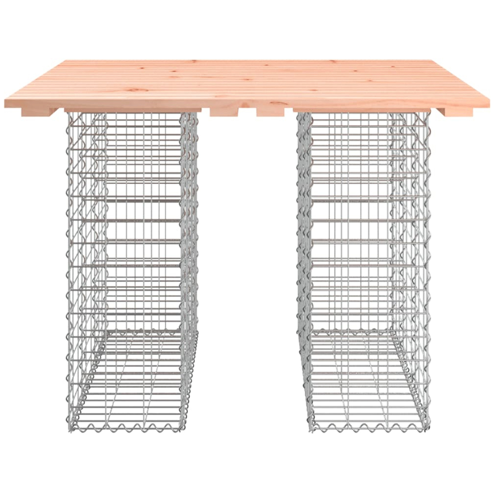 vidaXL Natural Solid Douglas Wood Gabion Design Garden Table 102 x 100 x 72cm Image 2
