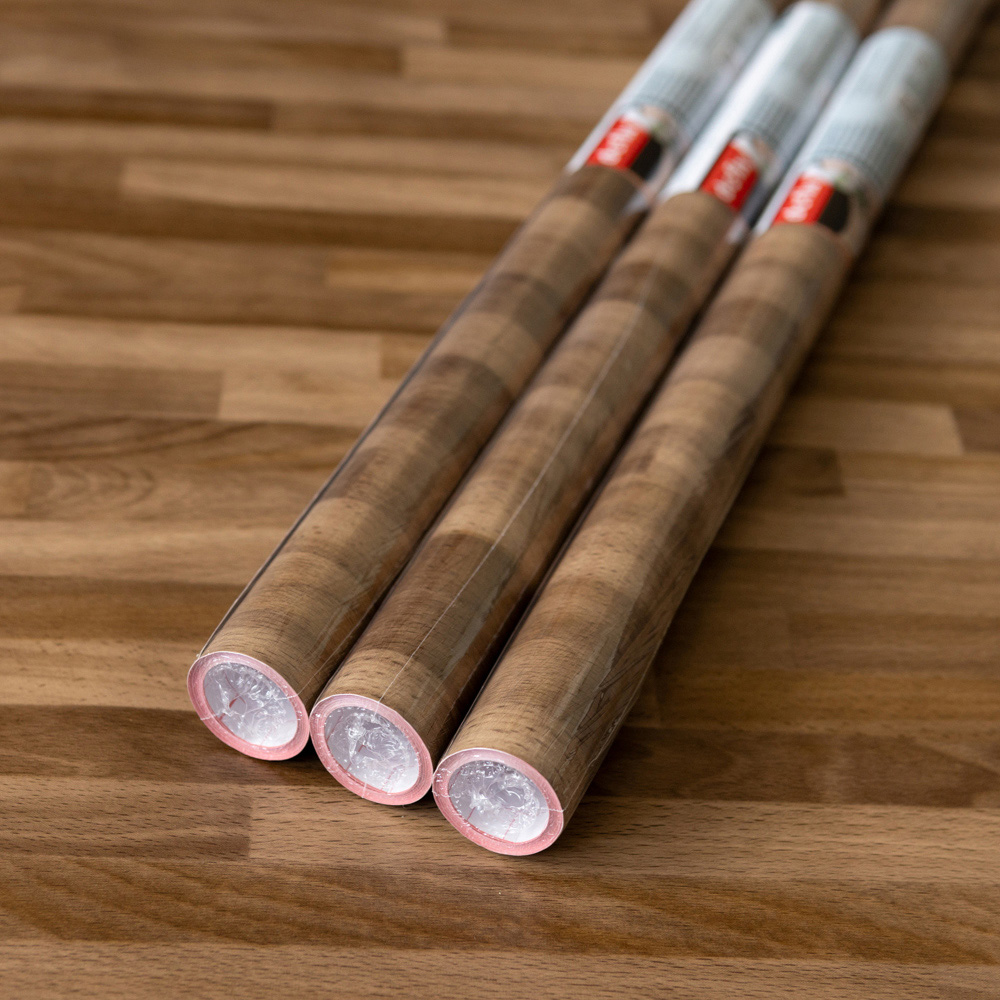 d-c-fix Walnut Block Self-Adhesive Plastic Vinyl Wrap Film 67.5cm x 2m 3 Pack Image 2