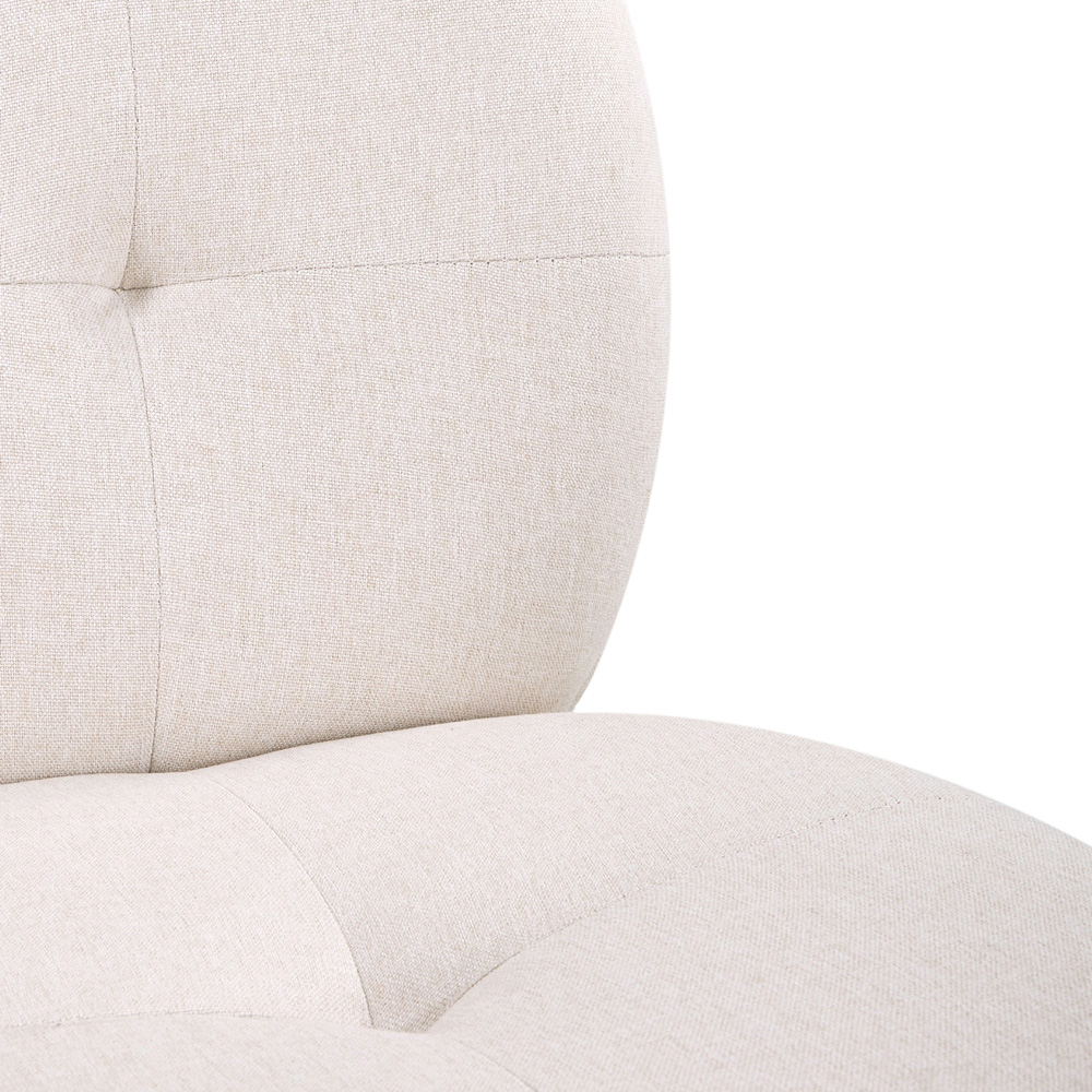 Living and Home Beige Soft Fabric Lounge Chair Image 4