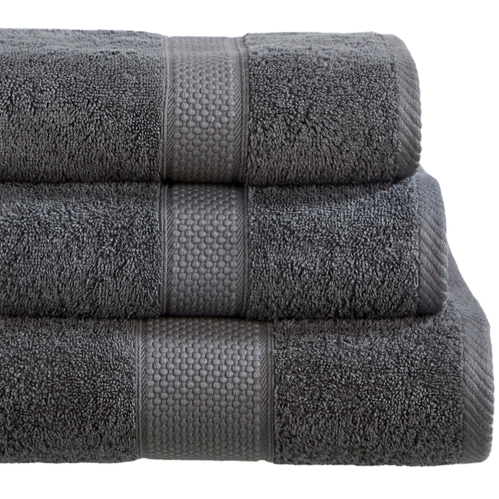 Imperial Hotel Quality Grey Combed Cotton Turkish Bath Mat Image 2