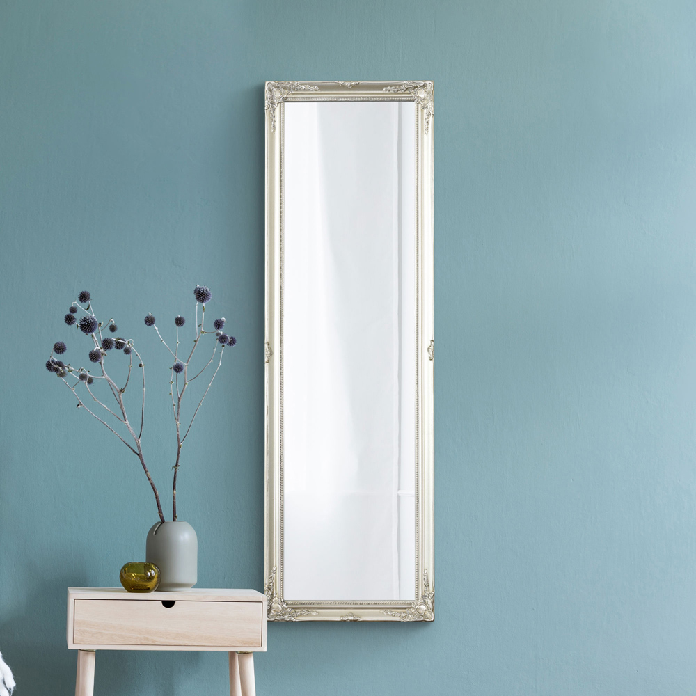 Fraser Silver Beaded Dress Mirror 122 x 41cm Image 2