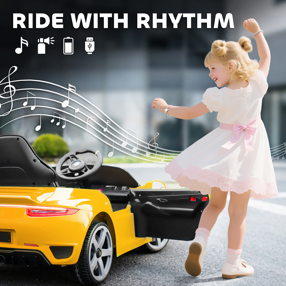 Tommy Toys RUF GT Yellow Kids Electric Car 12V Image 7