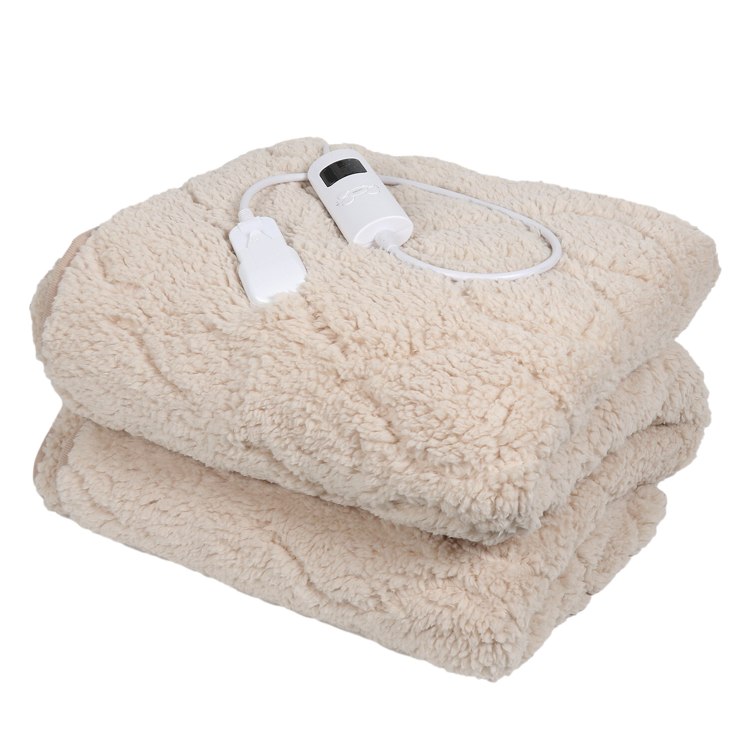 Natural Teddy Sherpa Electric Blanket Image 1