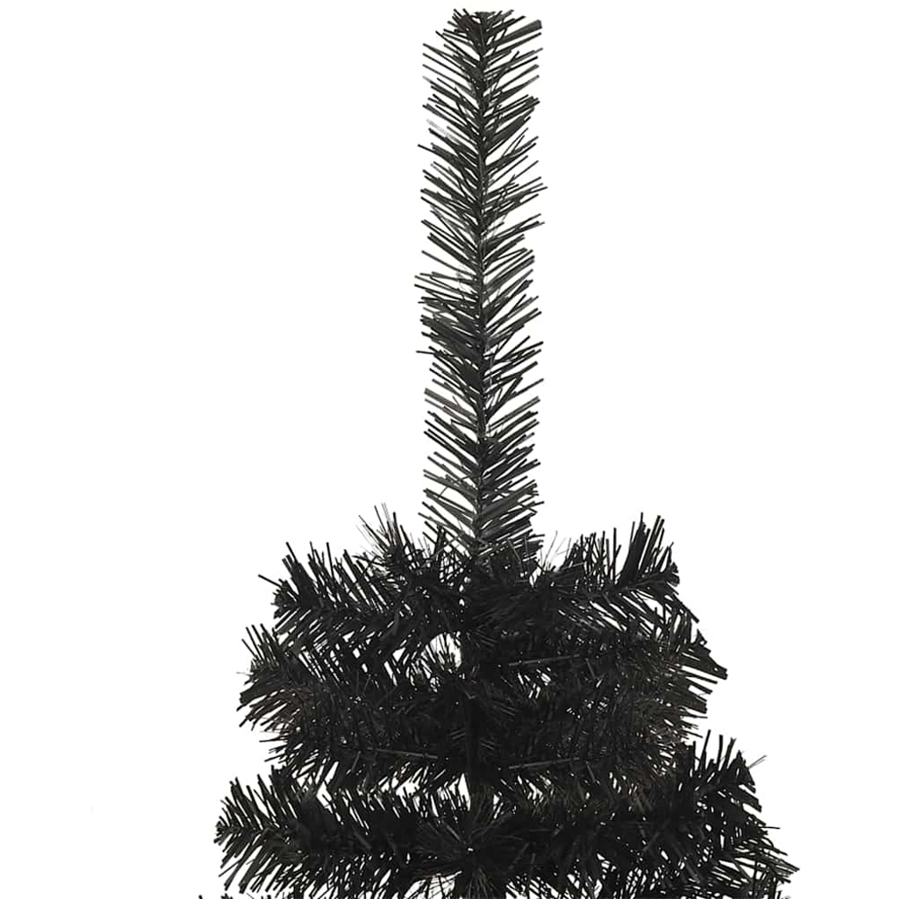 vidaXL Pre-Lit Black Artificial Christmas Tree 6ft Image 5
