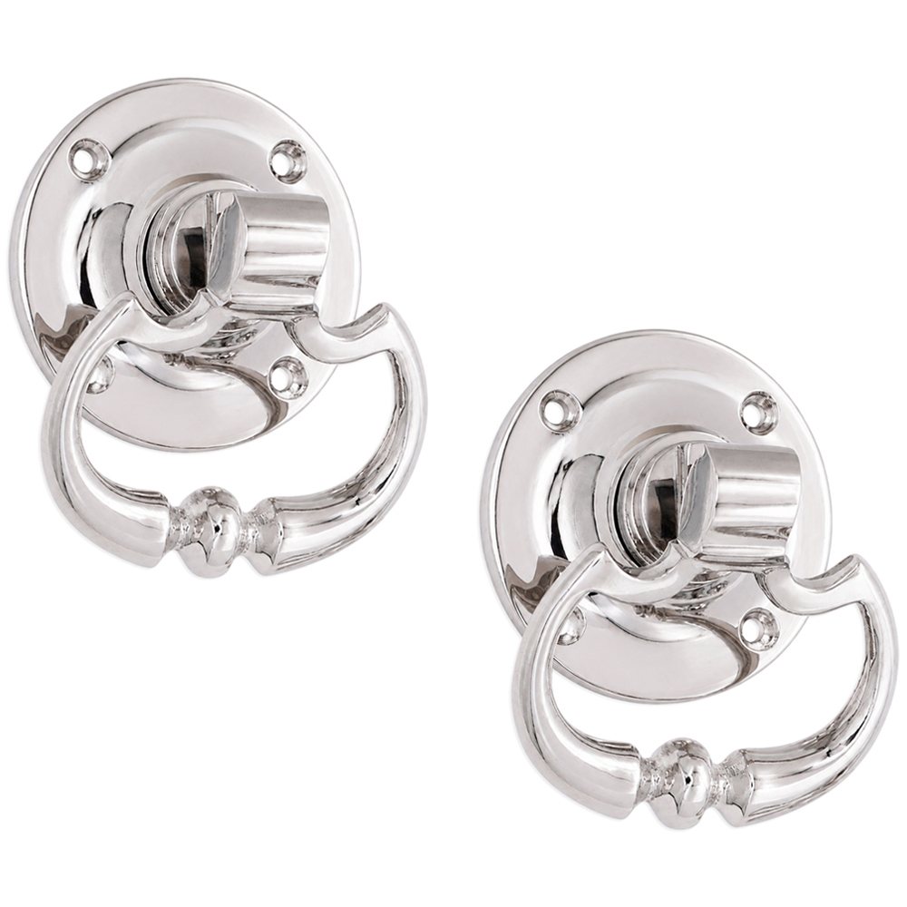 Spira Brass Polished Nickel Dutch Drop Mortice Handle 2 Pack Image 1