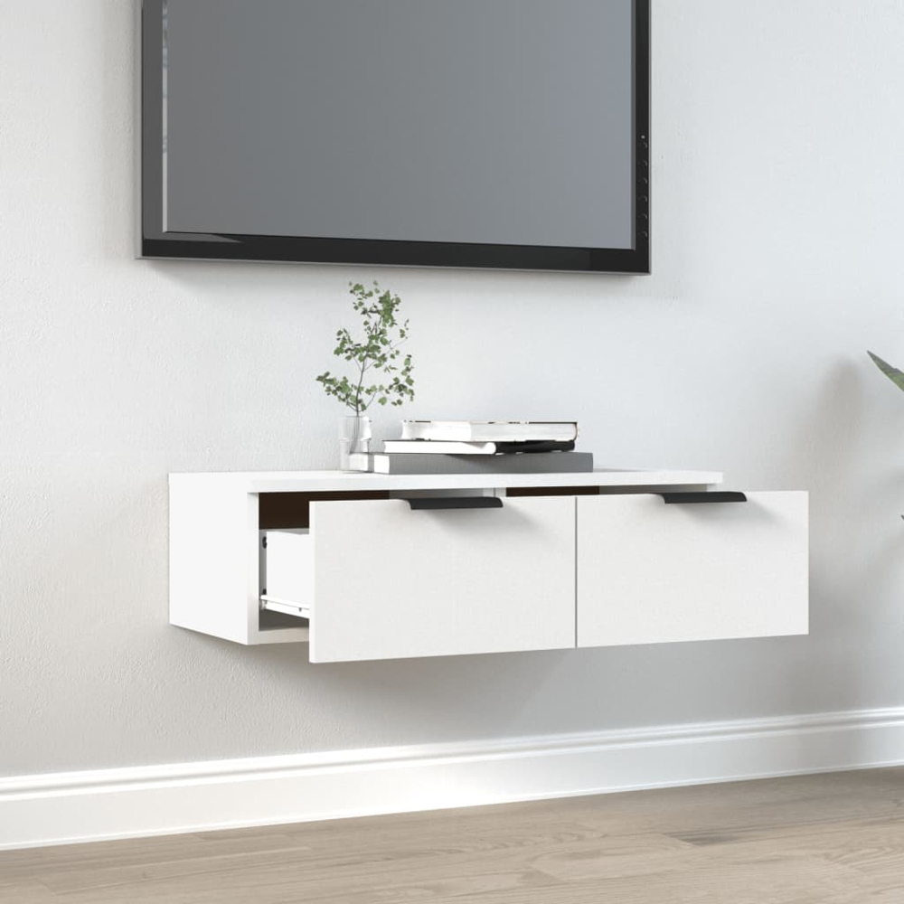 vidaXL 2 Drawer White Wall Mounted Cabinet Image 8