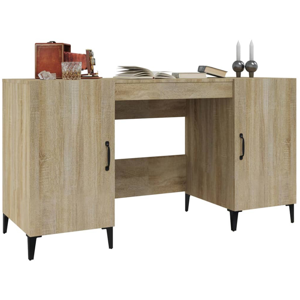 vidaXL 2 Door Computer Desk Sonoma Oak Image 3