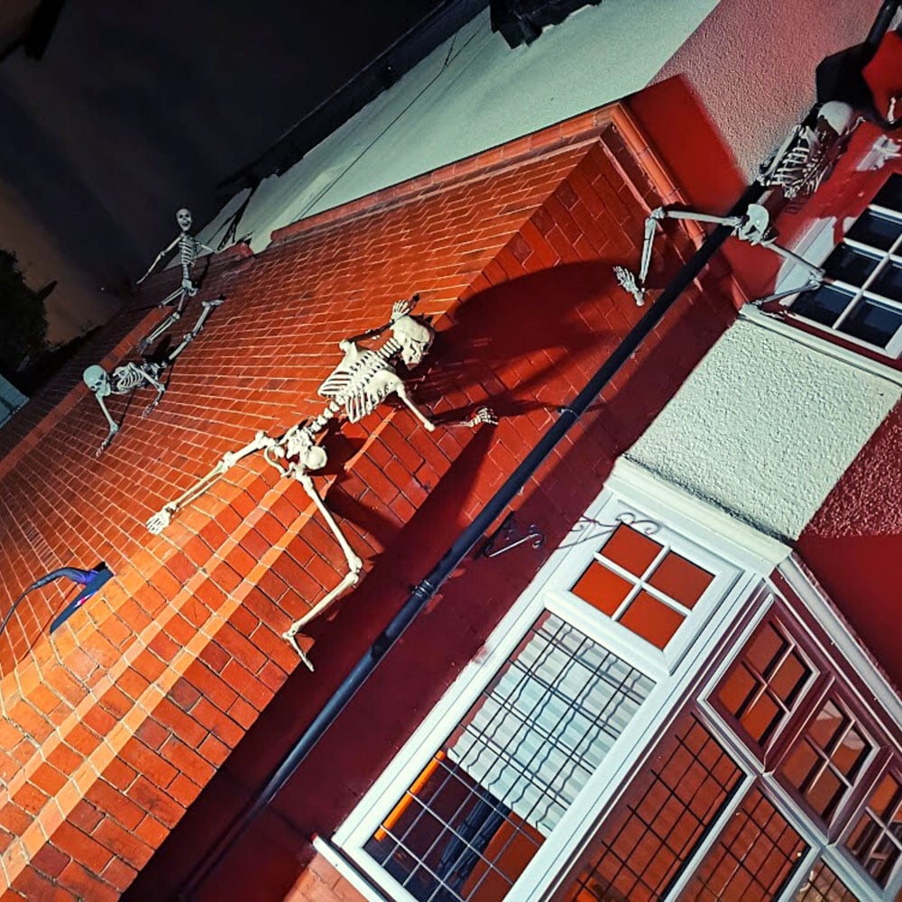 Samuel Alexander Halloween LED Skeleton Decoration with Movable Joints and LED Eyes 5ft 4 Pack Image 3