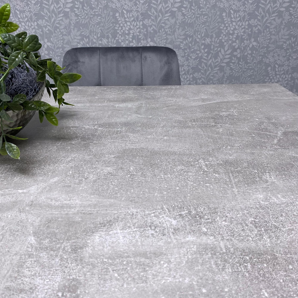 Kosy Koala 6 Seater Grey Velvet Dining Table Set Image 2