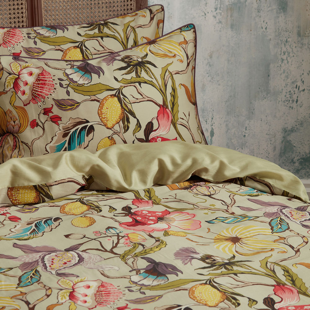EW by Edinburgh Weavers Morton Floral Super King Size Chintz Cotton Sateen Duvet Cover Set Image 3