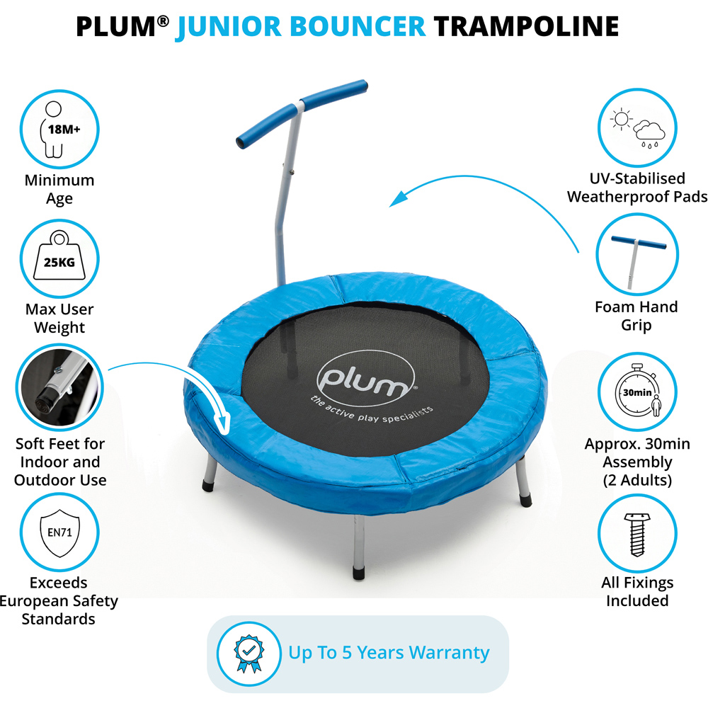 Plum Play Blue Junior Bouncer Trampoline Image 5