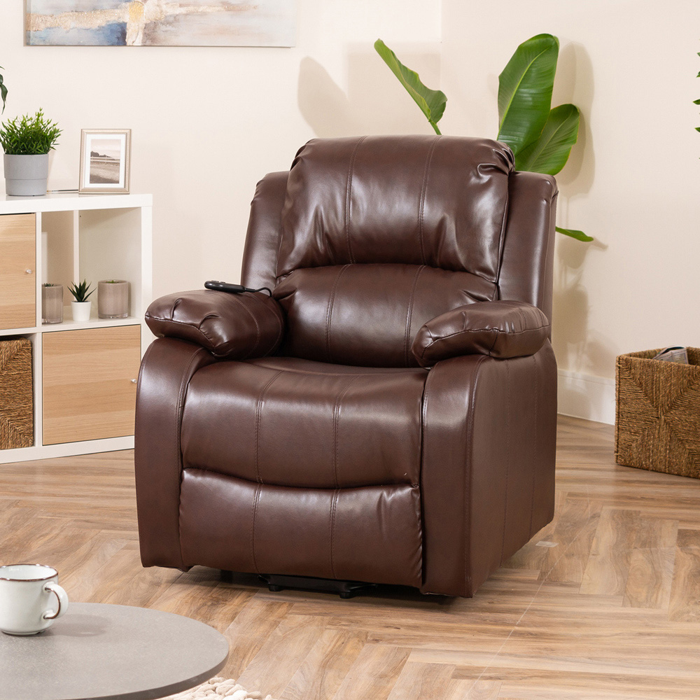 Artemis Home Northfield Brown Dual Motor Massage and Heat Riser Recliner Chair Image 4