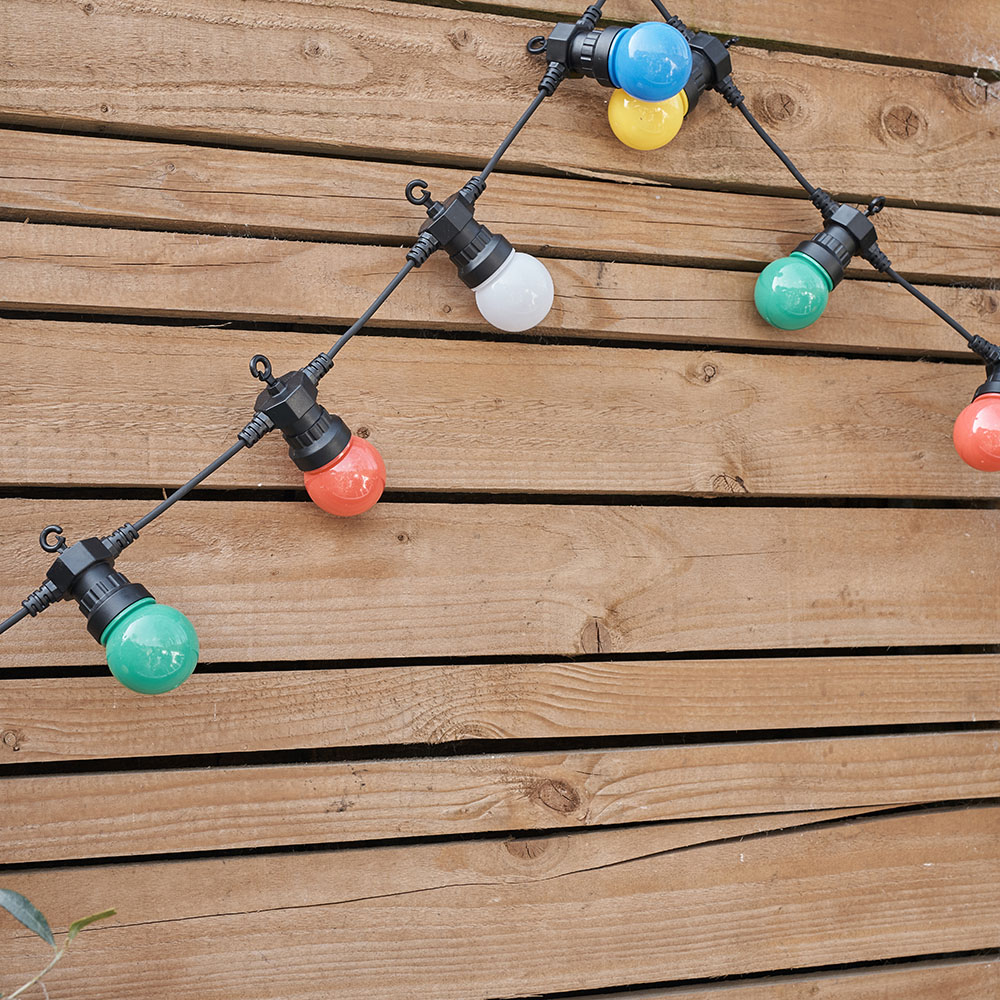 ValueLights 10 Bulb Festoon Multicoloured LED Garden String Light Image 5