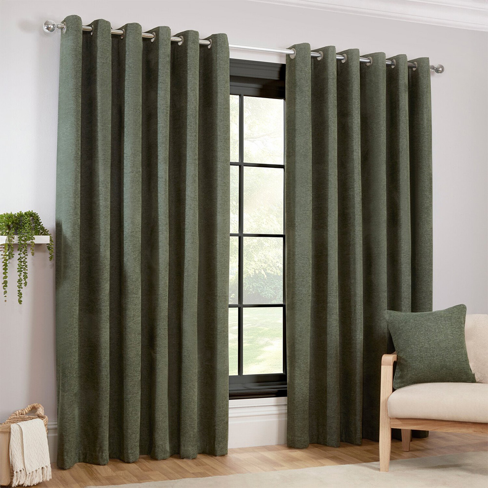 Aspen Eyelet CurtainGreen168cm229cm Image 2