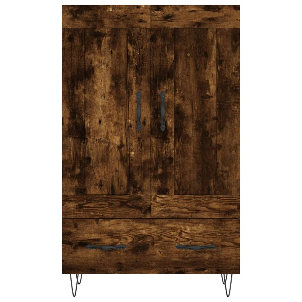 vidaXL 2 Door Single Drawer Smoked Oak Highboard Image 5