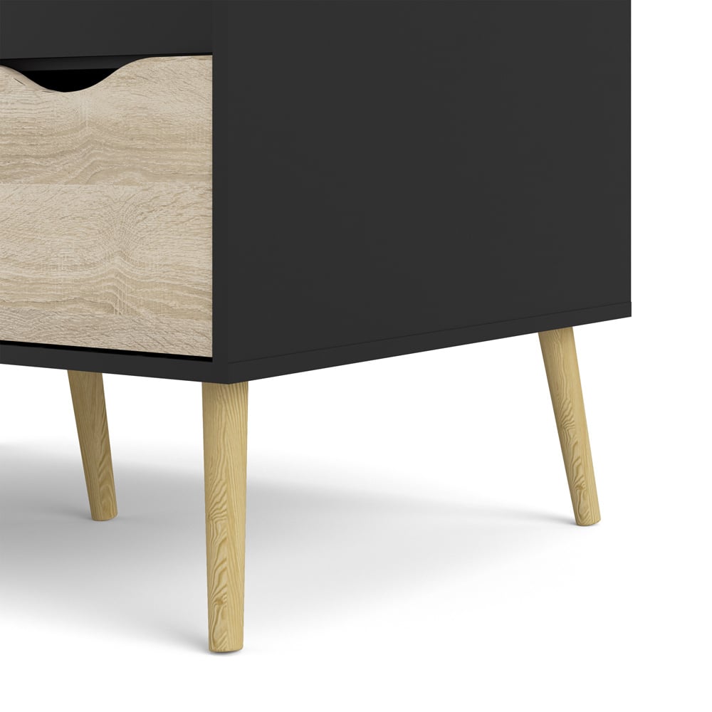 Florence 2 Door 2 Drawer Black and Oak Wardrobe Image 6