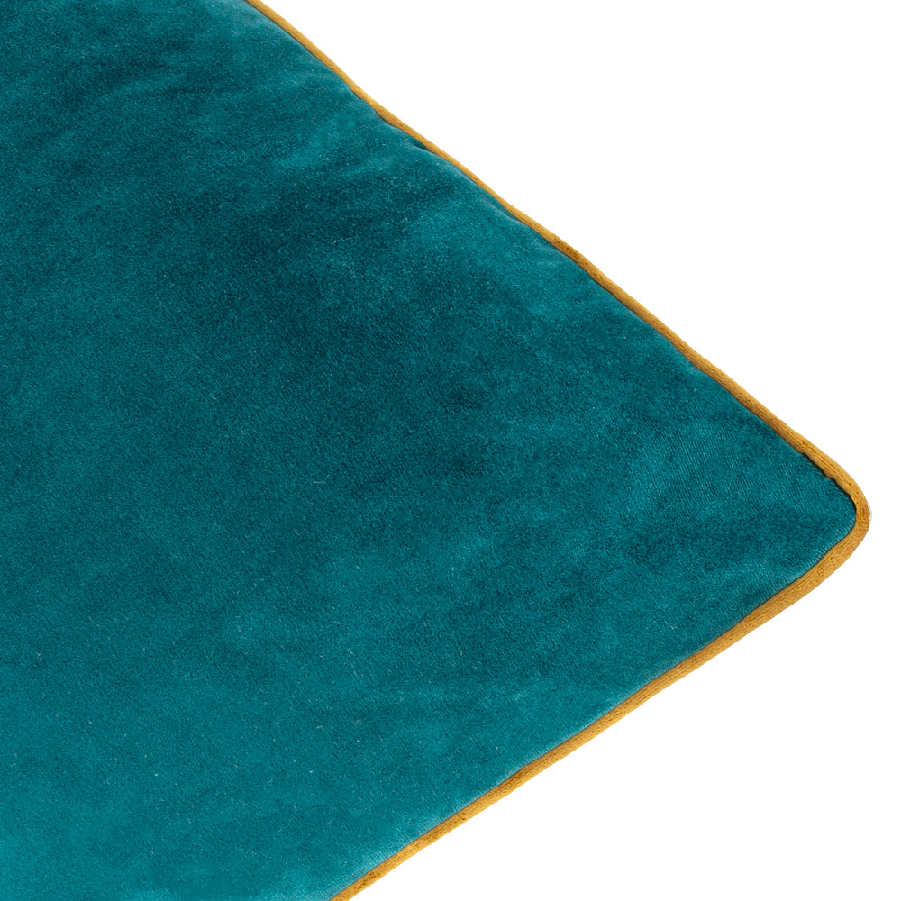 Furn Meridian Teal and Ochre Velvet Cushion 55 x 55cm Image 5