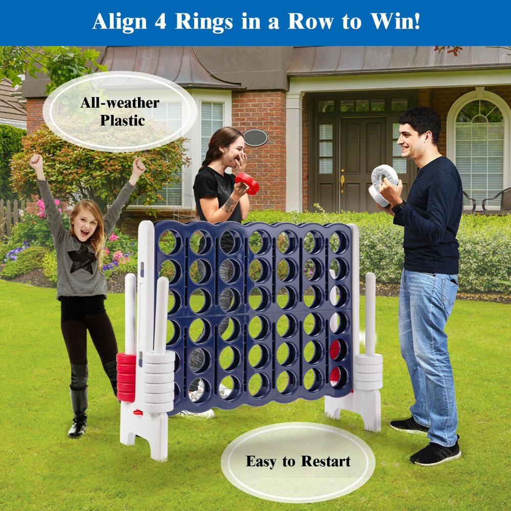 Costway Dark Blue Giant 42 Jumbo Ring Game Set Image 4