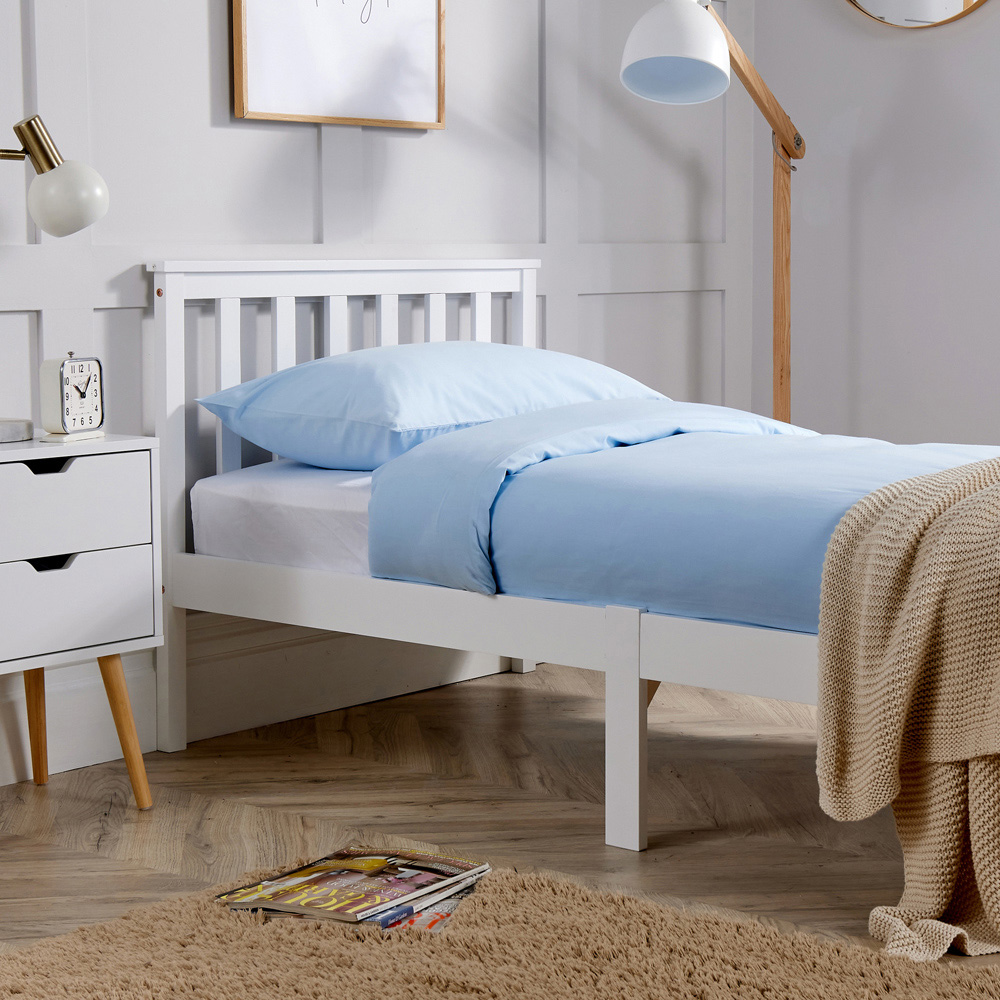 Home Source Florida White Low End Wooden Bed Frame Image 4