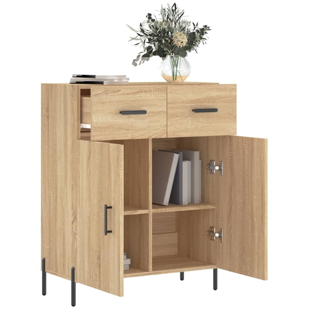 vidaXL 2 Door 2 Drawer Sonoma Oak Sideboard Image 4