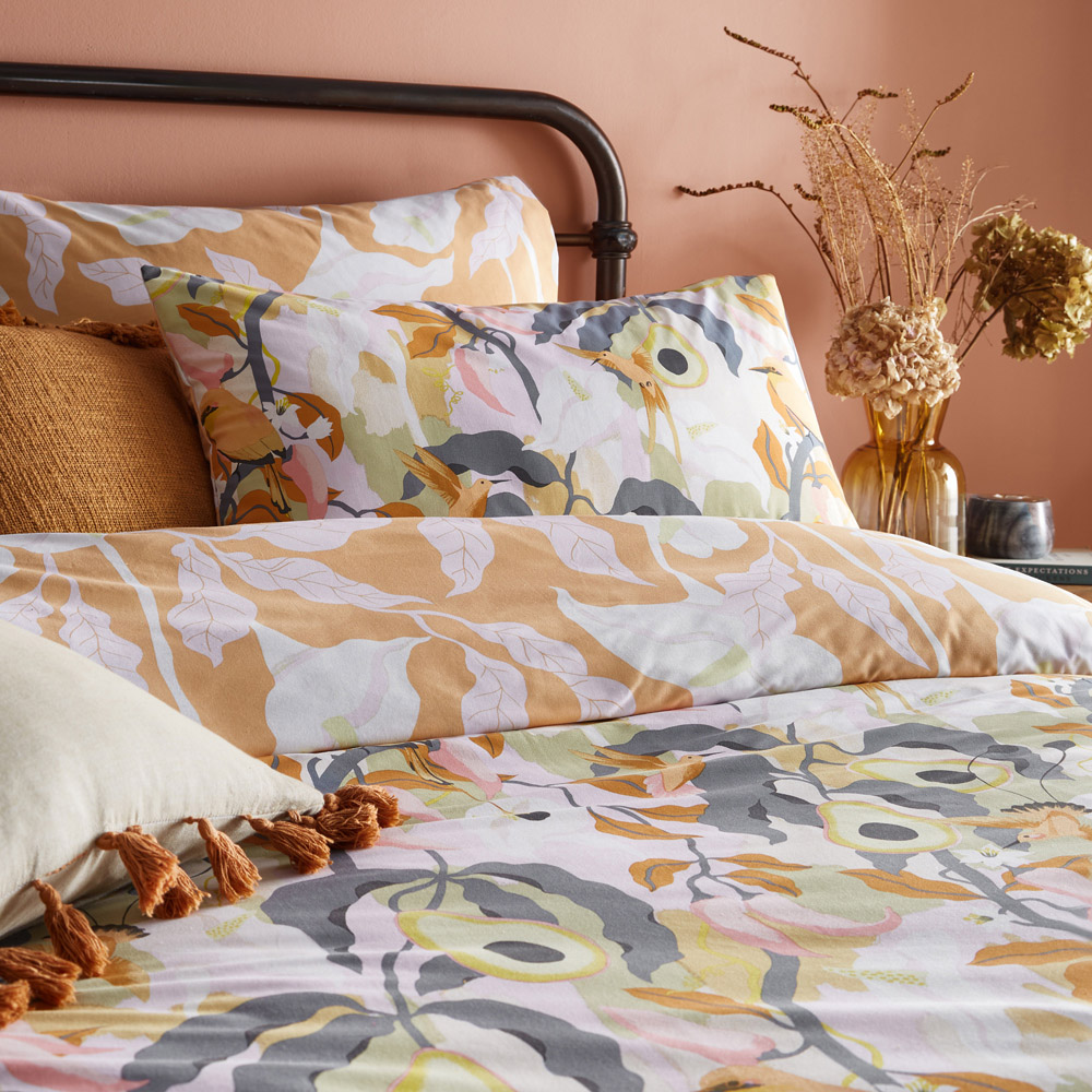 furn. Huerta Single Multicolour Tropical Duvet Cover Set Image 2