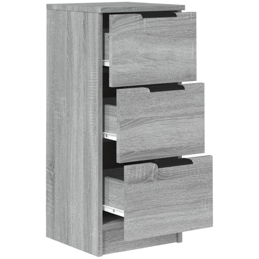 vidaXL 3 Drawer Grey Sonoma Sideboard 2 Pack Image 6