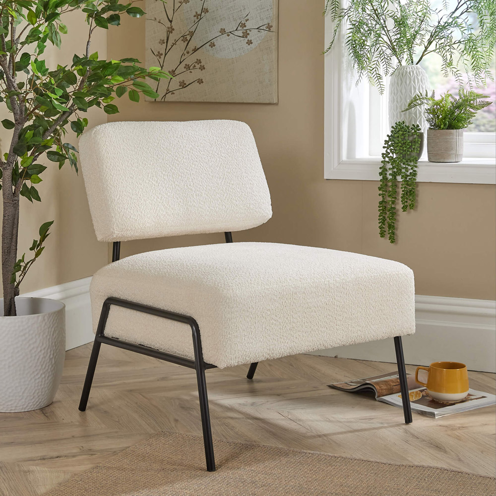 Home Source Montana Cream Boucle Chair Image 6