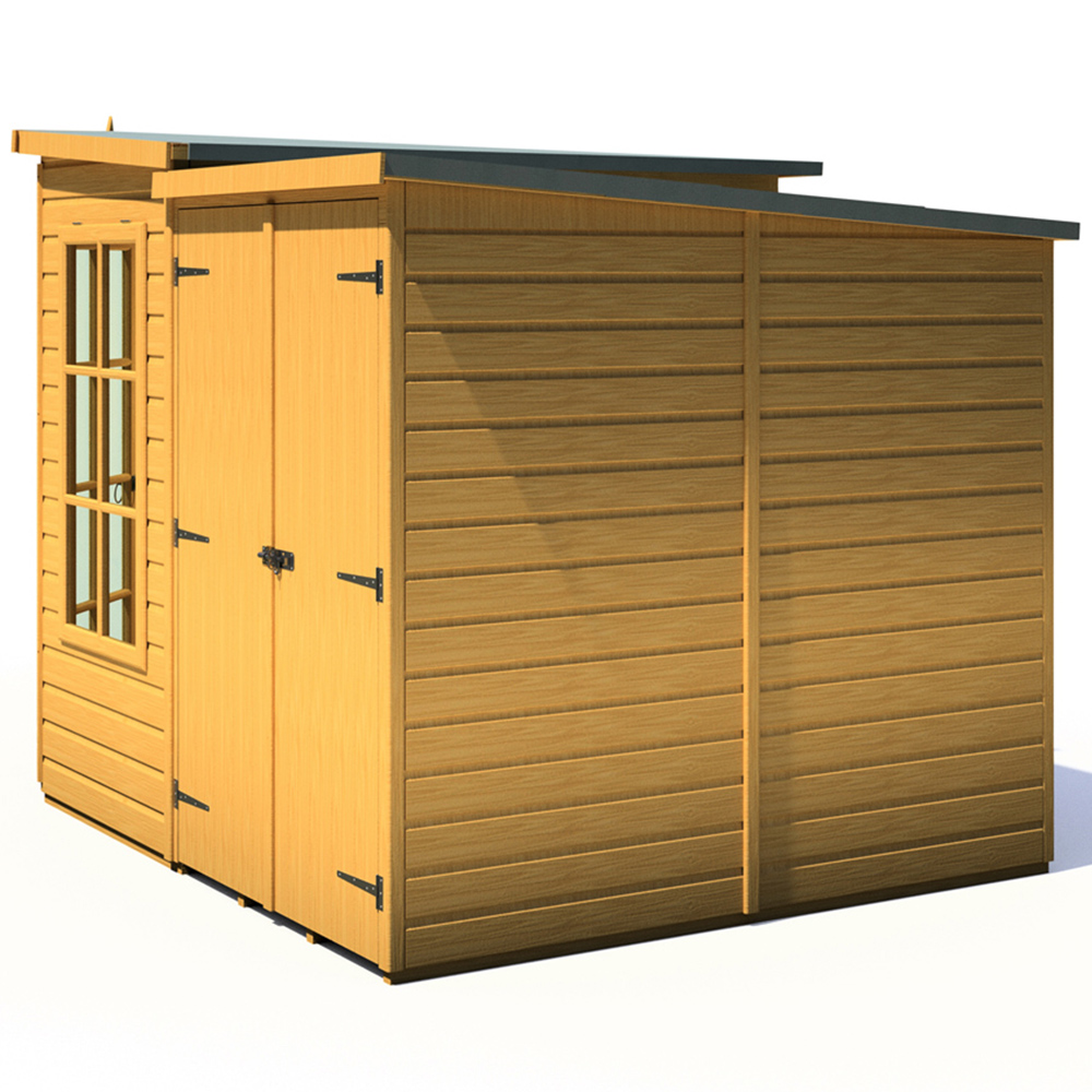 Shire Hampton 7 x 11ft Double Door Corner Summerhouse with Side Shed Image 7