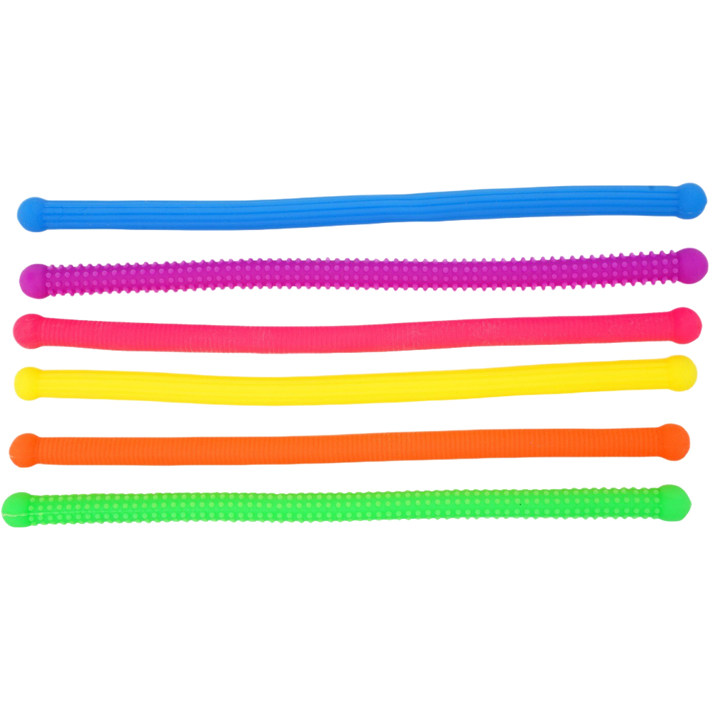 Pack of 6 Stretchy Rainbow Tubes Image