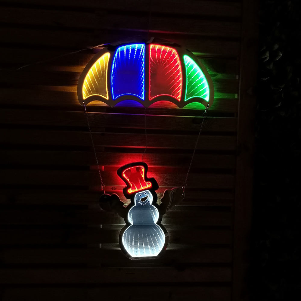 Samuel Alexander LED Infinity Hanging Parachute Snowman Christmas Decoration 60cm Image 4