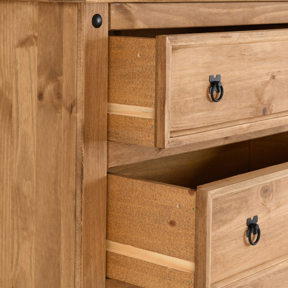 Seconique Corona 4 Drawer Distressed Waxed Pine Chest of Drawers Image 5