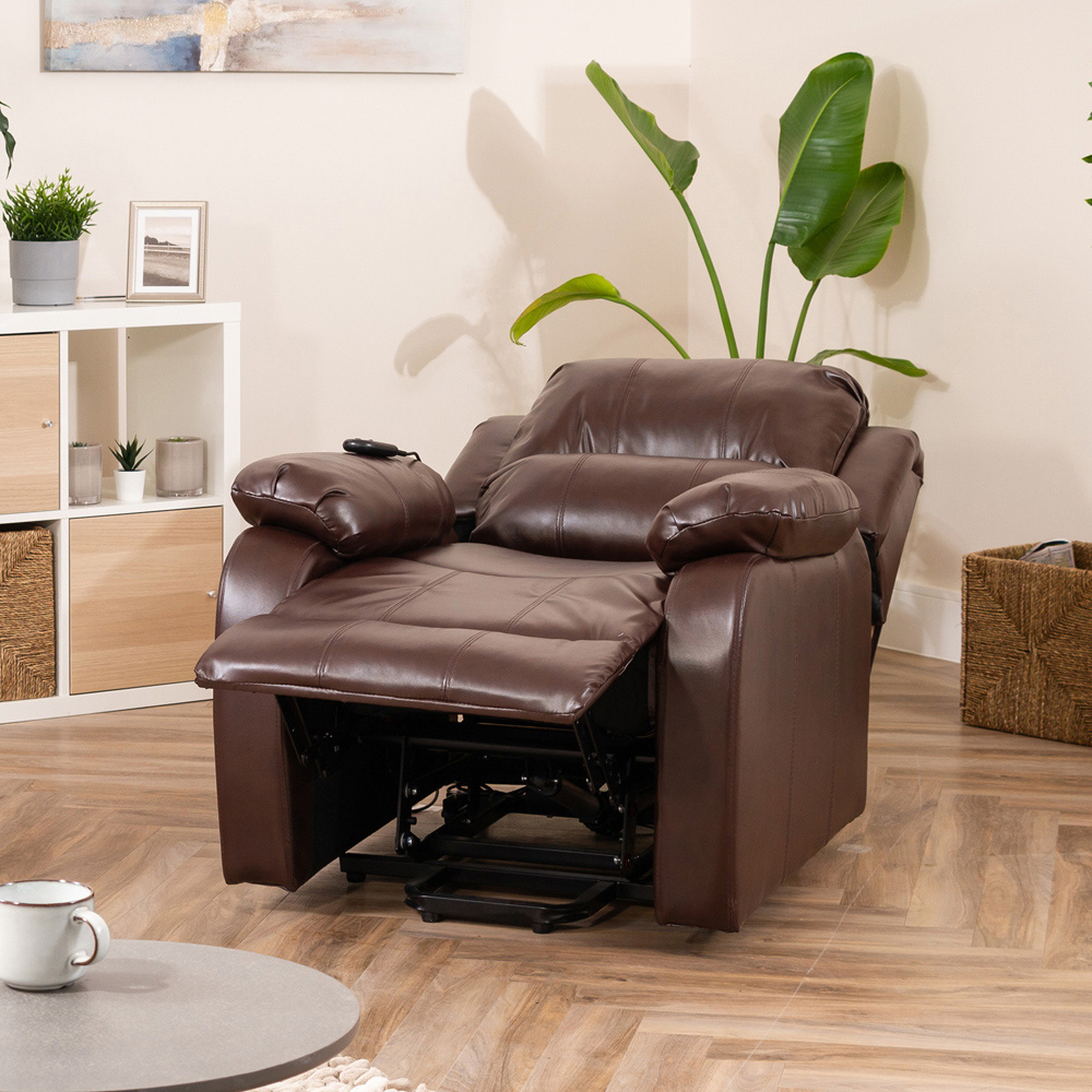Artemis Home Northfield Brown Dual Motor Massage and Heat Riser Recliner Chair Image 2