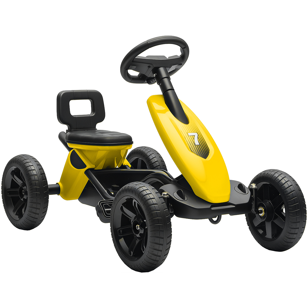 Tommy Toys Kids Pedal Go Kart with Silent EVA Wheels Yellow Image 1