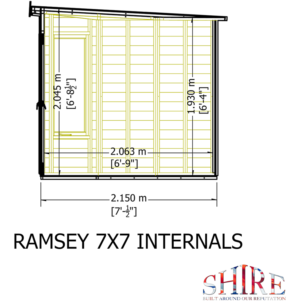 Shire Ramsey 7 x 7ft Shiplap Pent Corner Garden Summerhouse Image 8