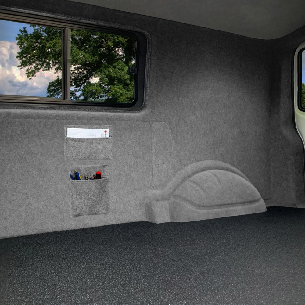 Monster Shop Smoke Grey Van Carpet Lining and Storage Pouches Set with Adhesive Glue Image 2