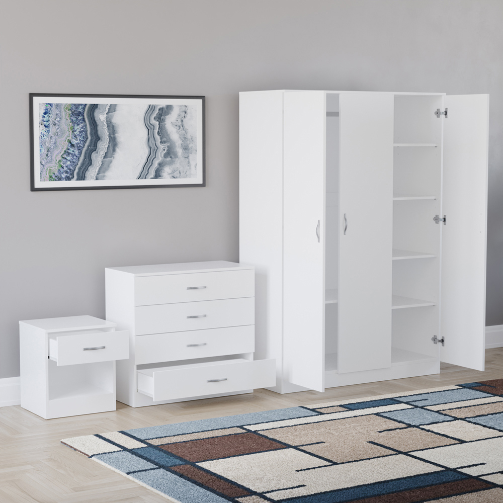 VIDA DESIGNS Riano White 3 Piece Bedroom Furniture Set Image 4