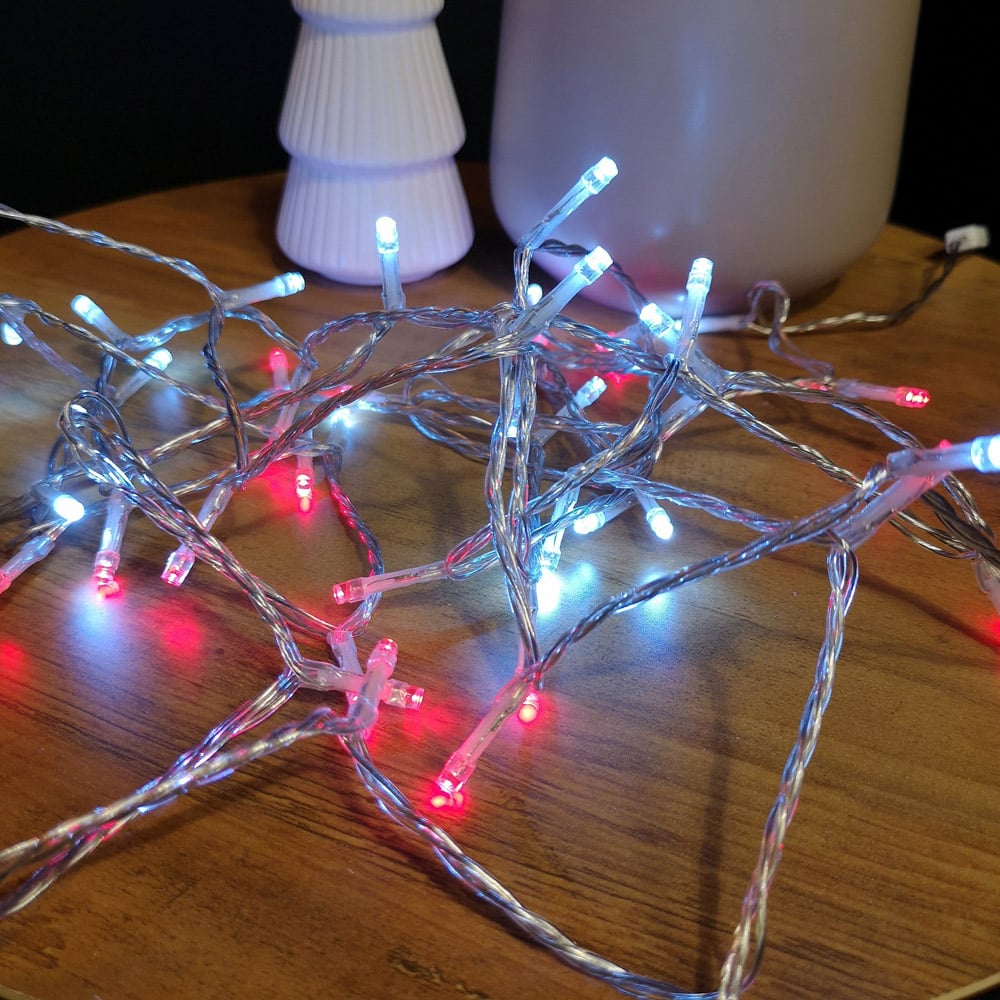 Samuel Alexander 200 Red and White LED Christmas String Light Image 1
