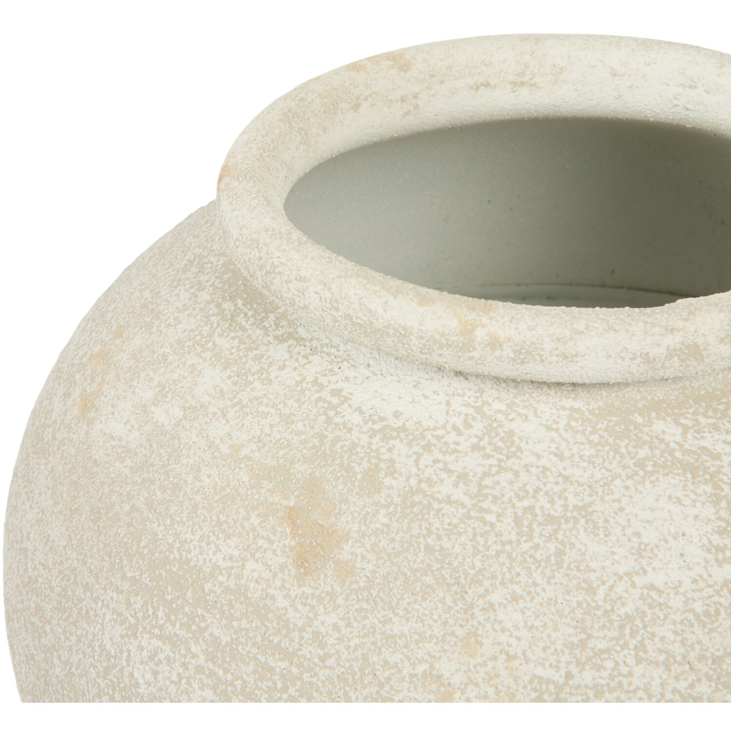 Lottie Rustic Metal Vase Beige Image 2