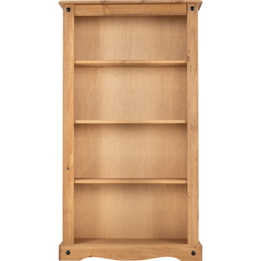 Seconique Corona 4 Shelf Distressed Waxed Pine Medium Bookcase Image 3