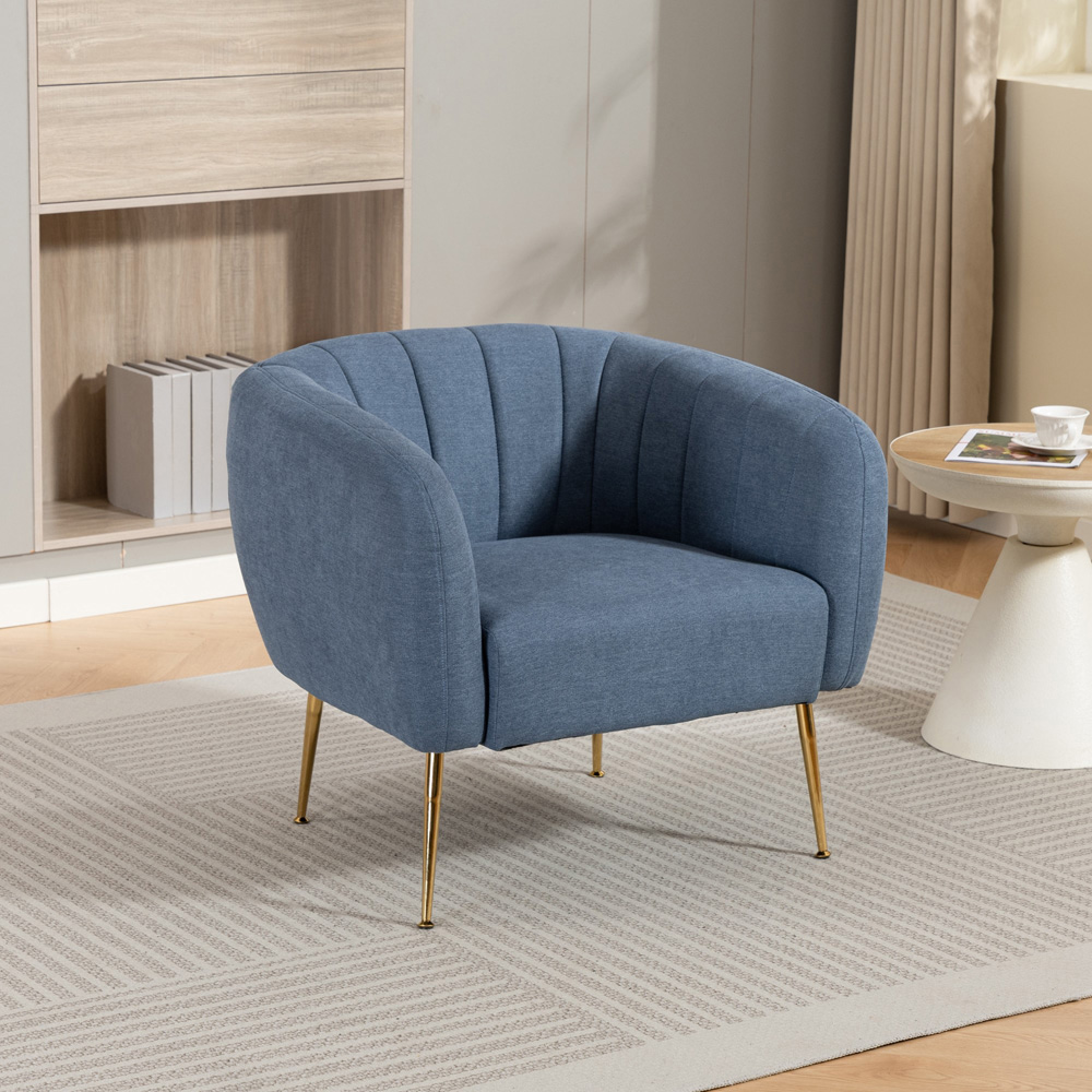 Artemis Home Stanton Light Denim Fabric Shell Accent Chair Image 7
