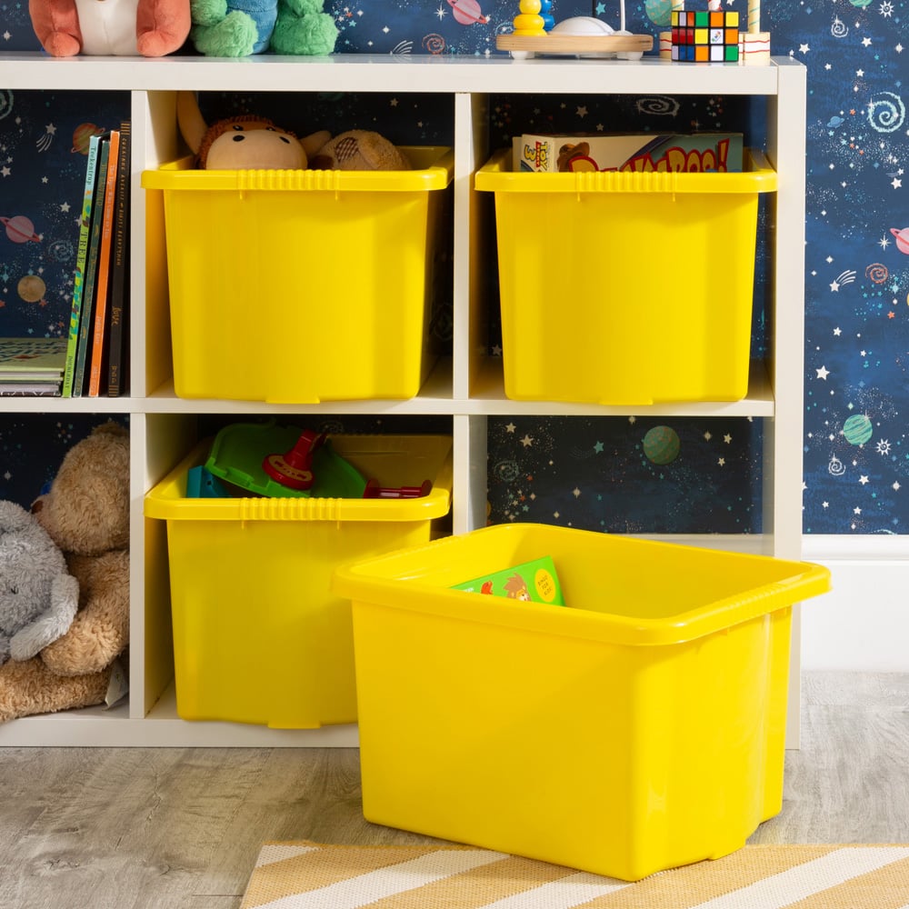 Wham 30L Yellow Stackable Storage Box 4 Pack Image 2