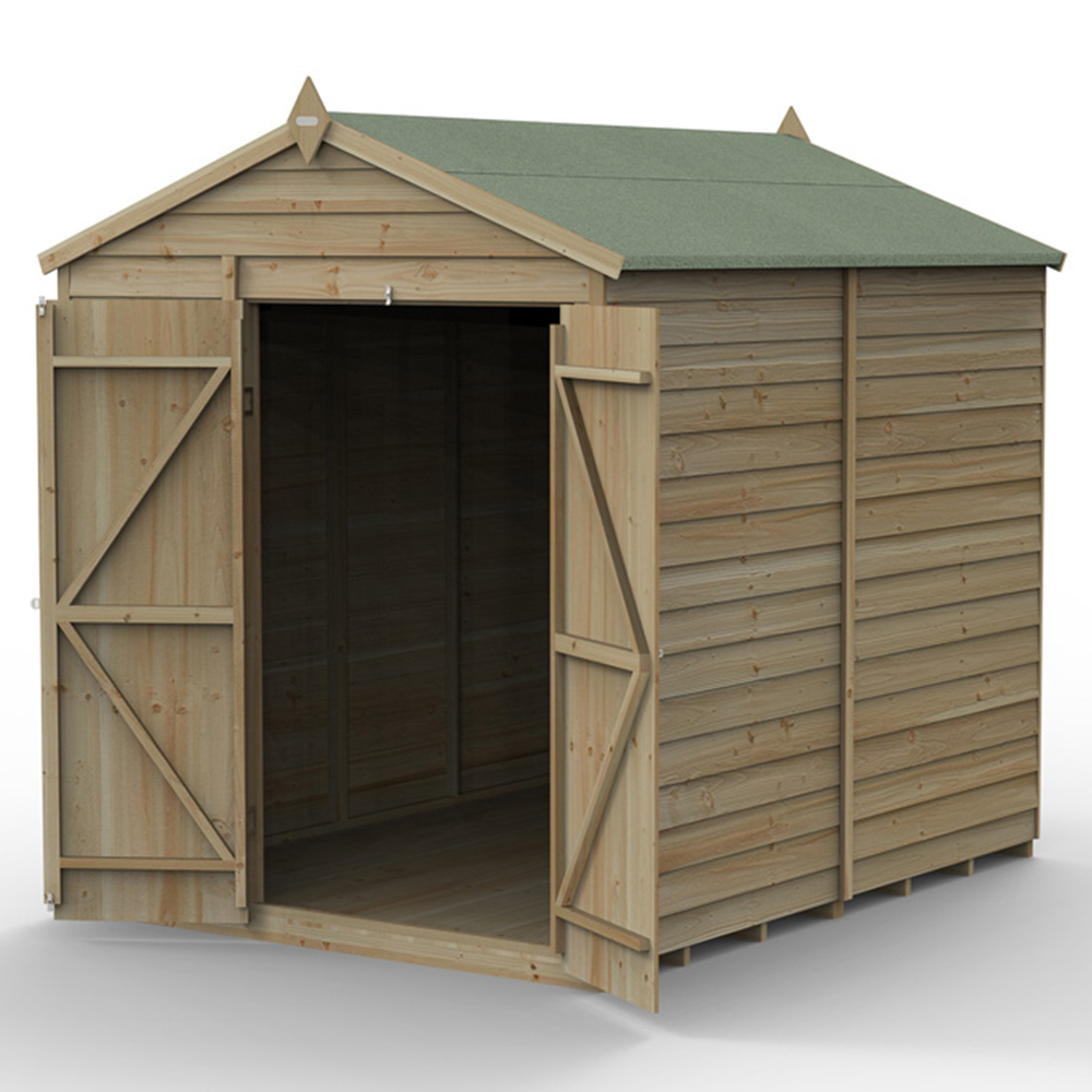 Forest Garden 4LIFE 6 x 8ft Double Door Apex Shed Image 3