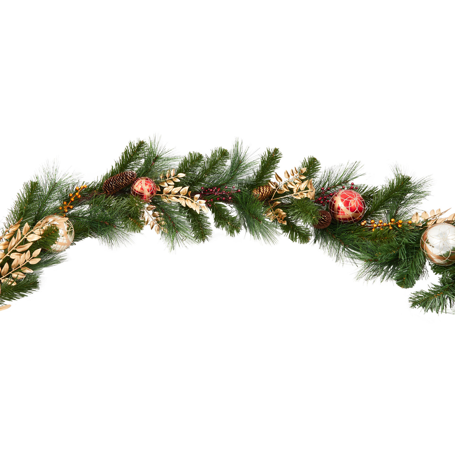 Traditional Red and Gold Bauble Garland - Red and Gold Image 2